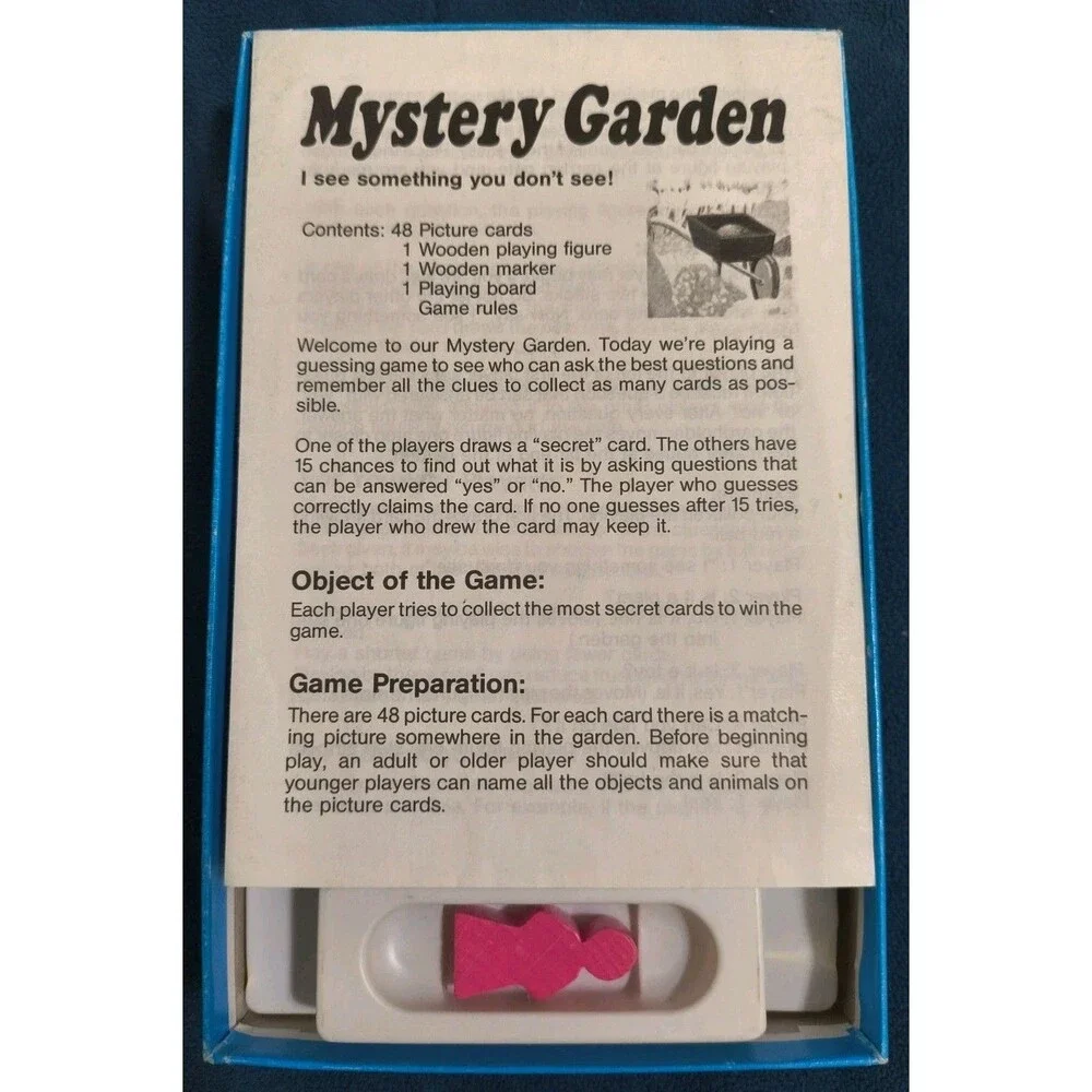 1992 Mystery Garden Board Game By Ravensburger 99% Complete